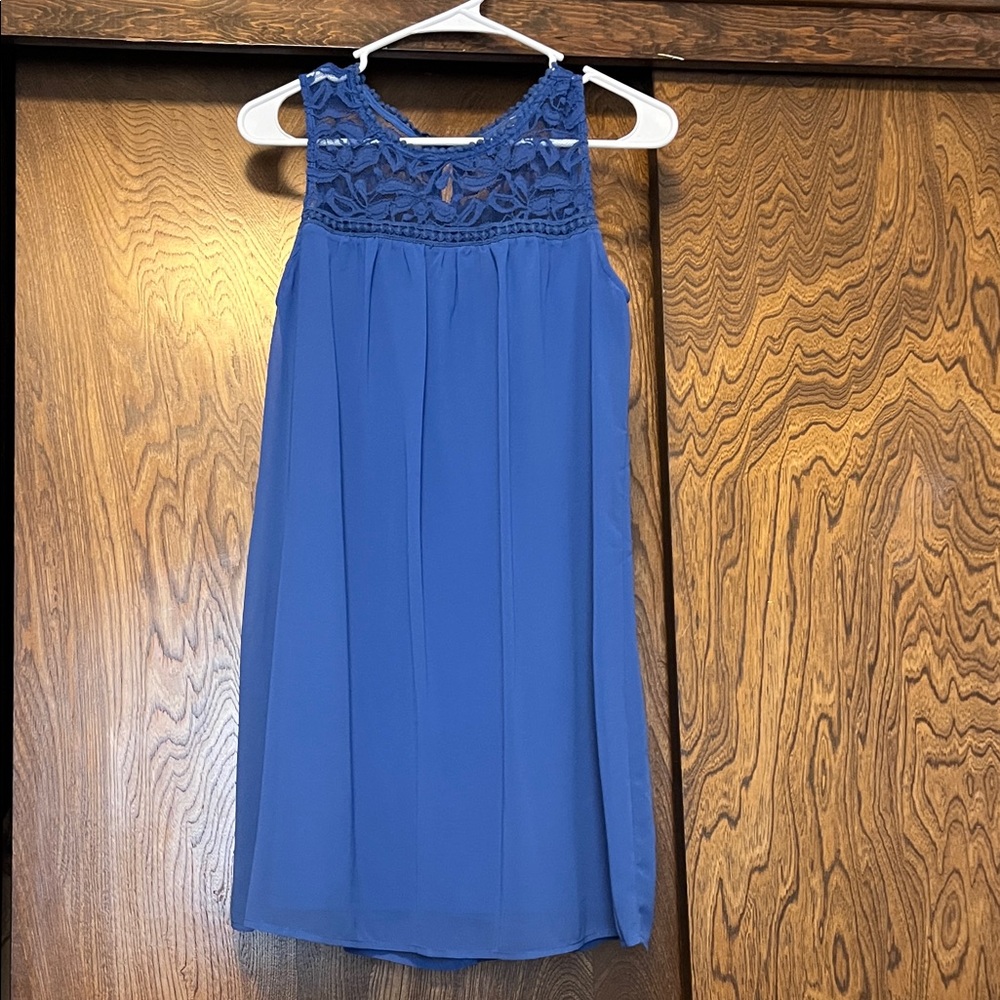 Lily Rose blue Lace Detail top dress